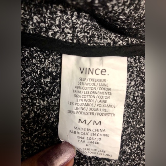 Vince Classic Straight Libe Long Vest Jacket - Cardigan. - Picture 4 of 6